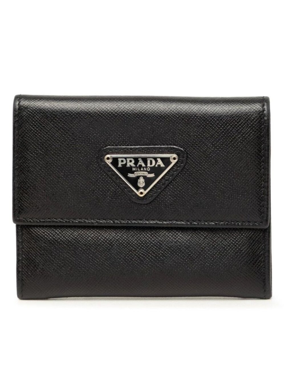 Prada Card Case Coin Purse Black Saffiano Leather